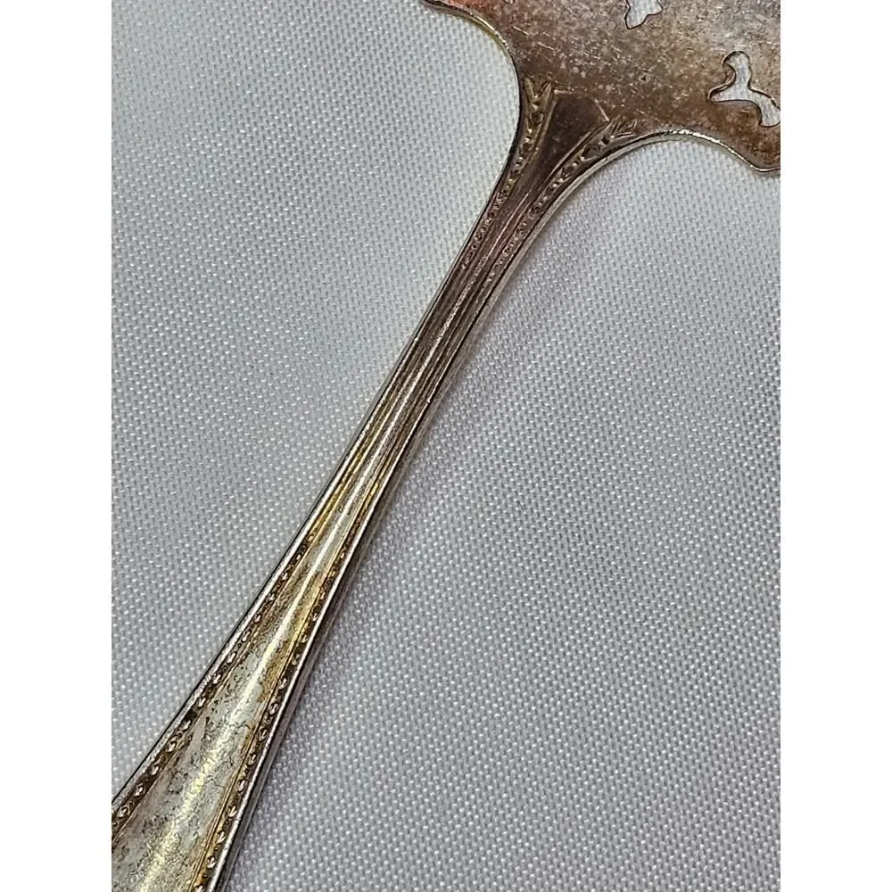Vtg Community Plate Silver Plated Pierced Serving Spoon-Ornate Cut Out Design